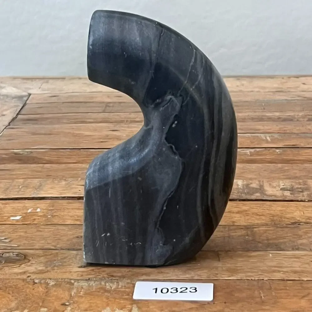 Perry Ellis x Mela Artisans Abstract Black Marble Sculpture 6.5 in Home Decor
